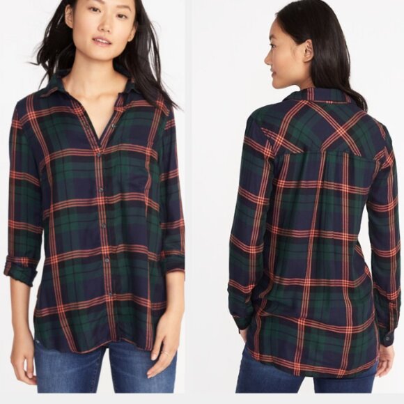 Old Navy Tops - Old Navy Relaxed Soft-Washed Classic Shirt Plaid
